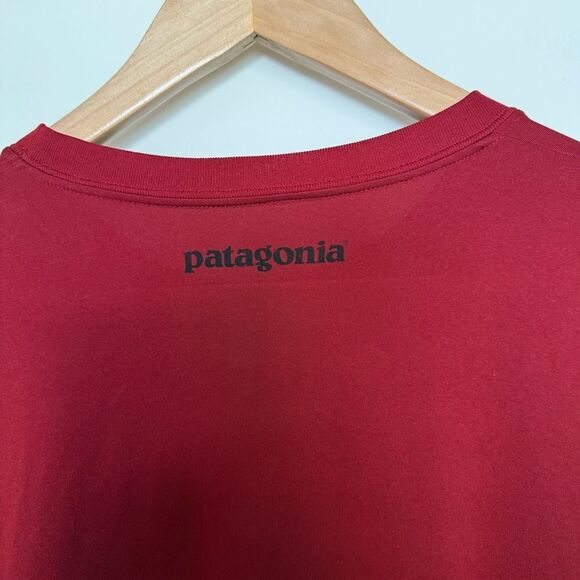 Patagonia Shirt Men Sz L Red Capilene Lightweight Base Layer Long Sleeve Outdoor - Picture 4 of 7